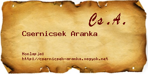 Csernicsek Aranka névjegykártya