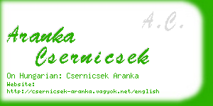 aranka csernicsek business card